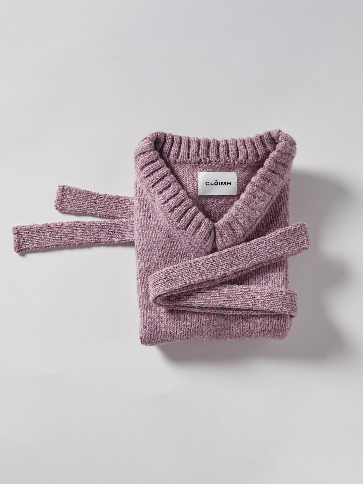 Donegal V-Neck Tied Wool Vest - Pink