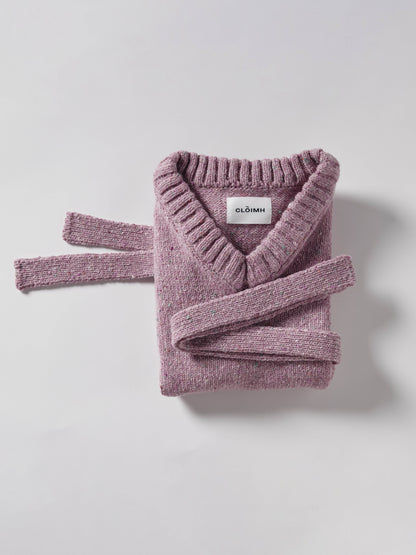 Donegal V-Neck Tied Wool Vest - Pink