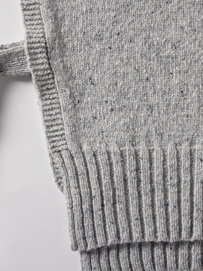 Donegal V-Neck Tied Wool Vest - Grey