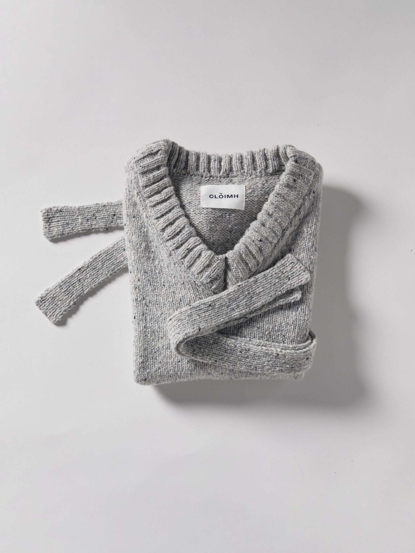 Donegal V-Neck Tied Wool Vest - Grey