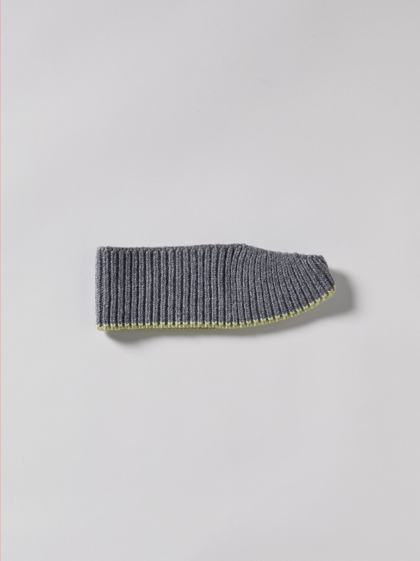 Wool Head Band - Grey Melange/Light Green
