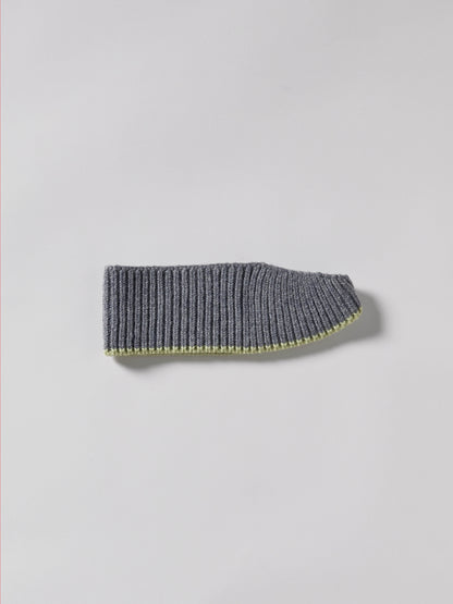 Wool Head Band - Grey Melange/Light Green