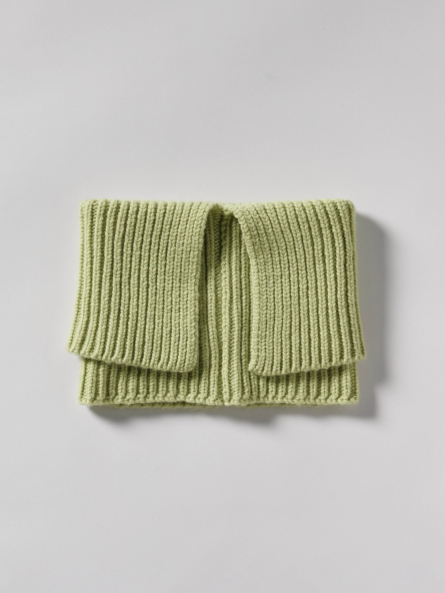 Wool Folded Neck Warmer - Light Green