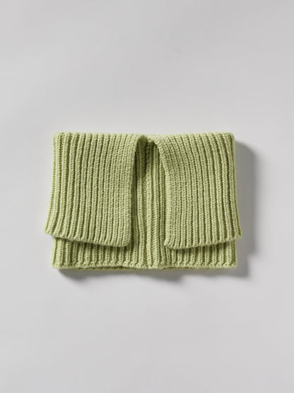 Wool Folded Neck Warmer - Light Green