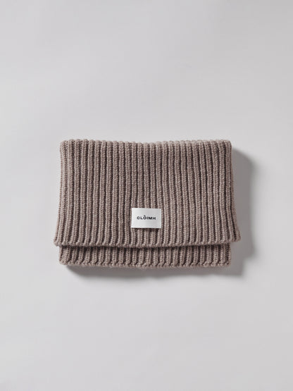 Wool Folded Neck Warmer - Mushroom