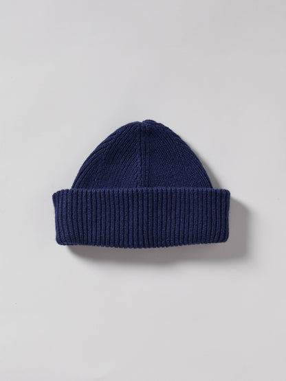 Chunky Soft Wool Beanie Hat - Navy