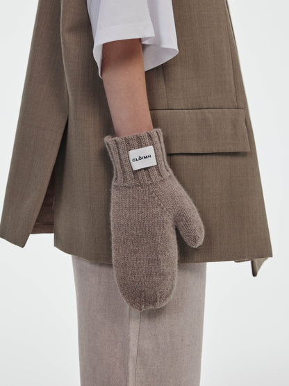 Oversized Wool Mittens - Mushroom