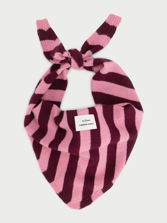 Striped Soft/Wool Bandana Scarf - CLÒIMH x Fabienne Chapot