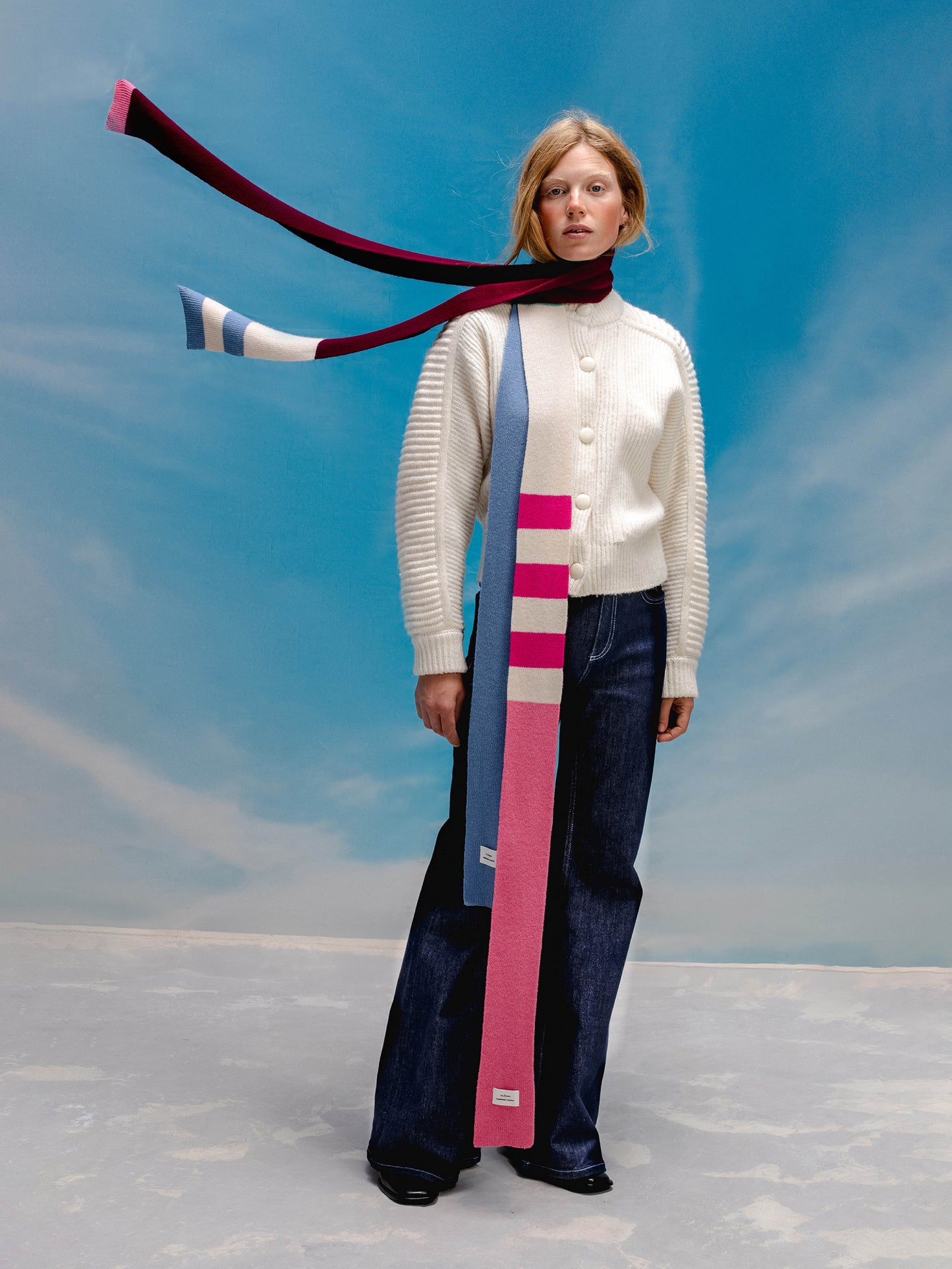 Striped Mini Soft Wool Scarf - CLÒIMH x Fabienne Chapot