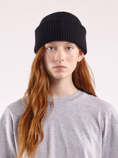 Soft Wool Chunky Beanie Hat - Black