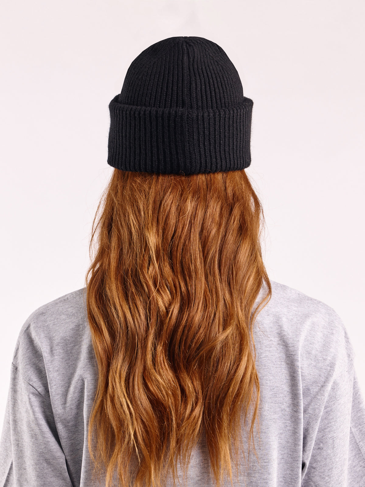 Soft Wool Chunky Beanie Hat - Black