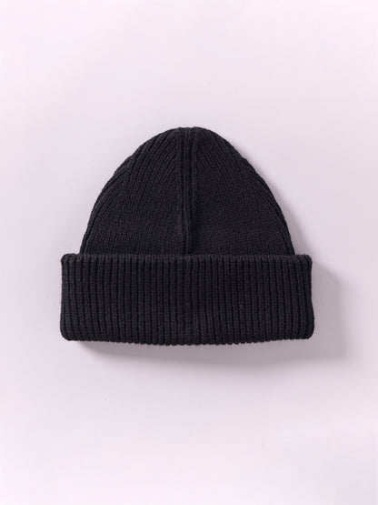 Soft Wool Chunky Beanie Hat - Black
