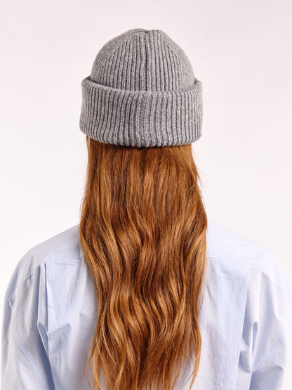 Soft Wool Chunky Beanie Hat - Flannel Grey