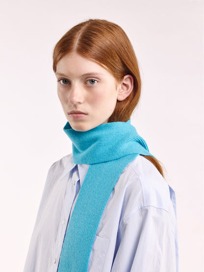 Soft Wool Mini Scarf - Bright Blue