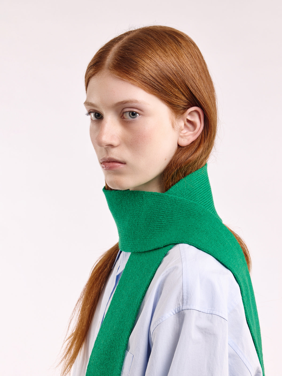 Soft Wool Mini Scarf - Bright Green