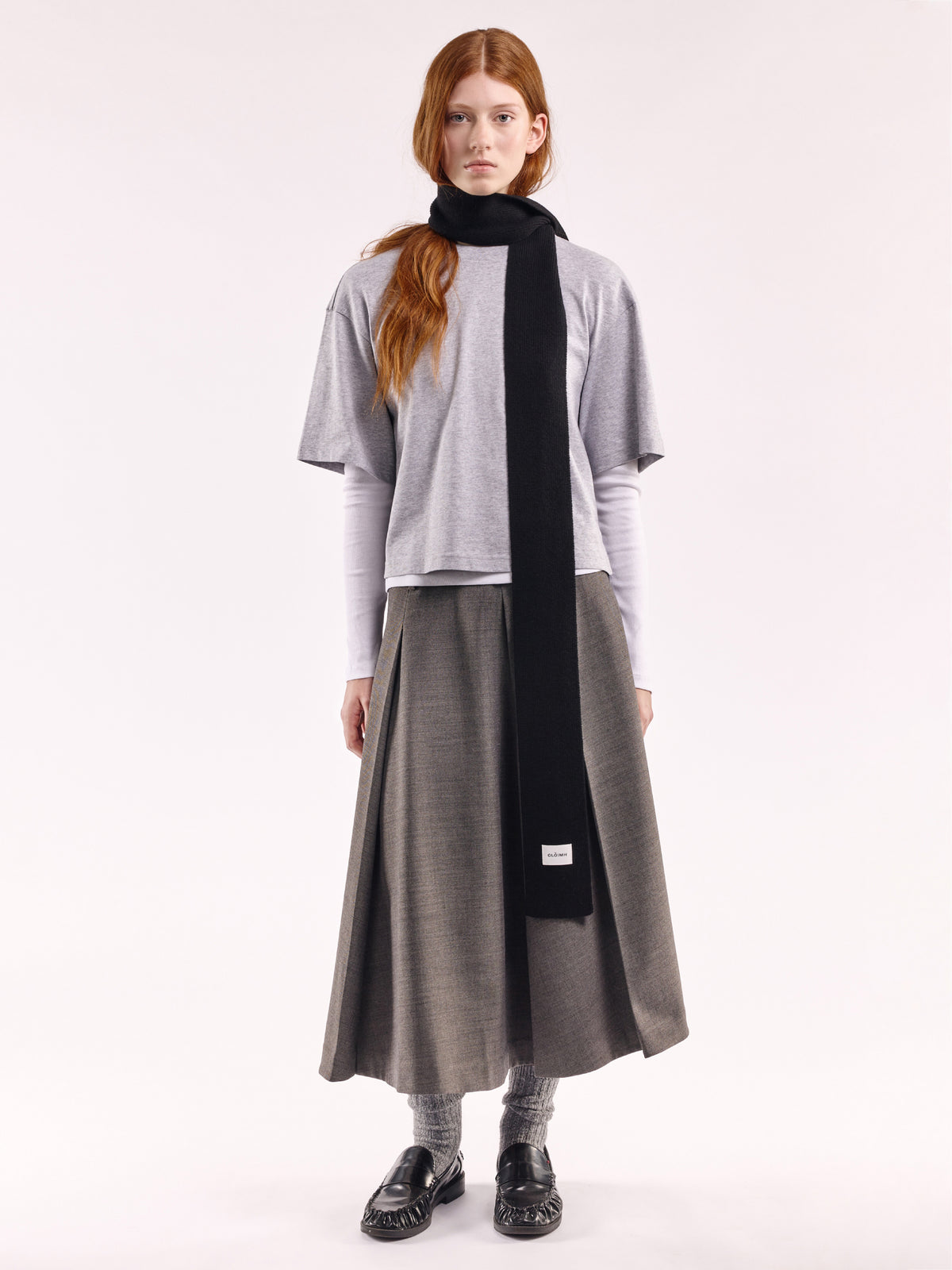 Soft Wool Mini Scarf - Black