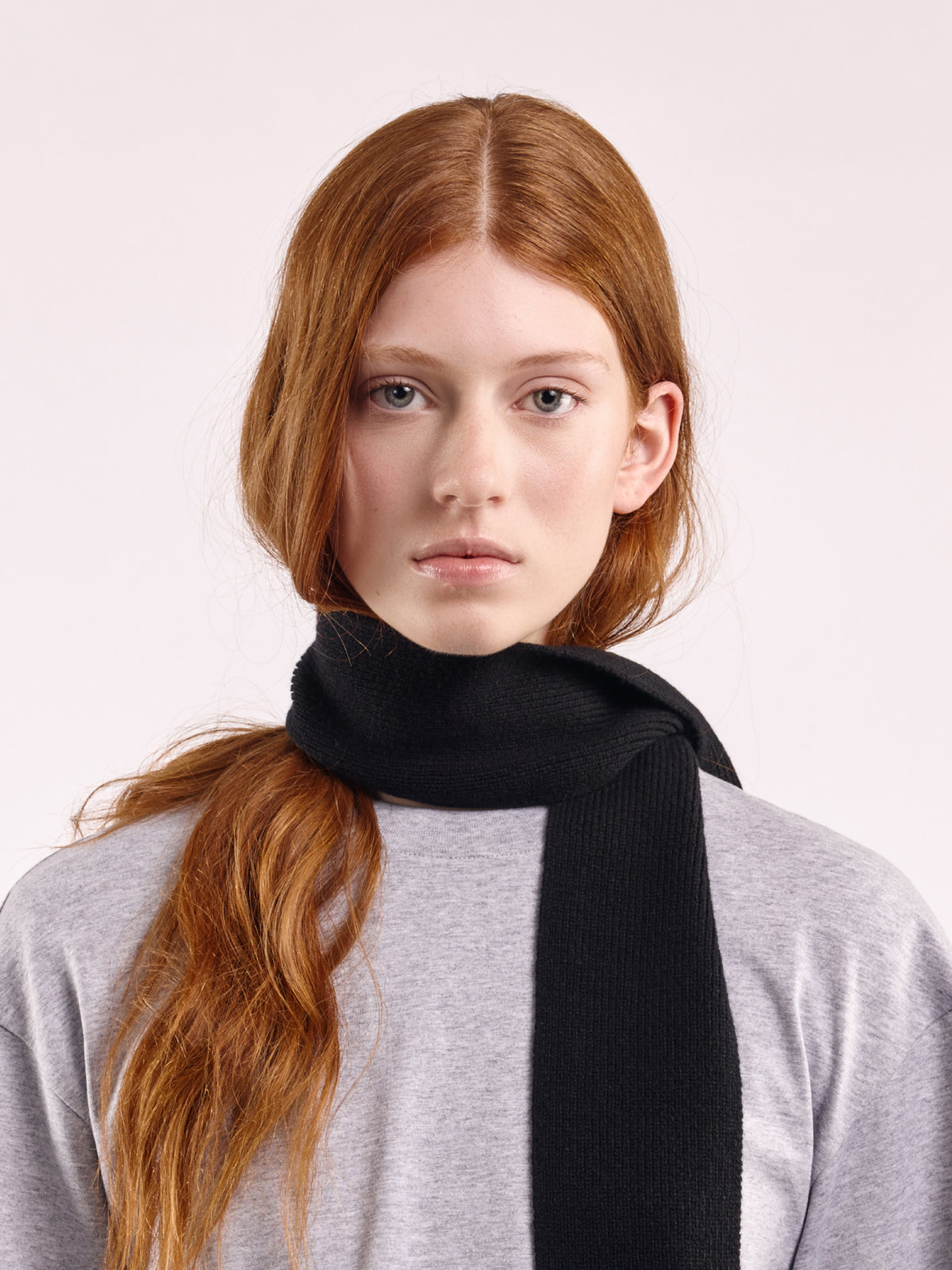 Soft Wool Mini Scarf - Black