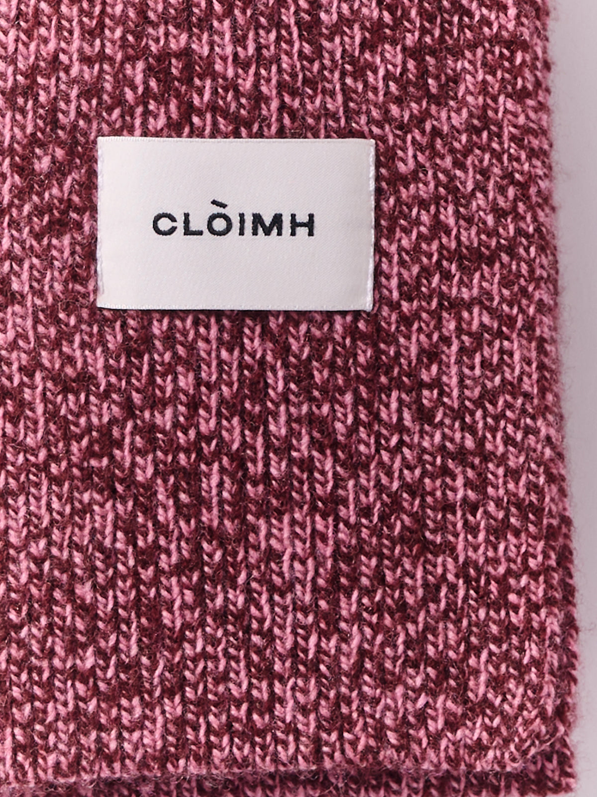 Soft Wool Mini Scarf - Burgundy/Pink Marl