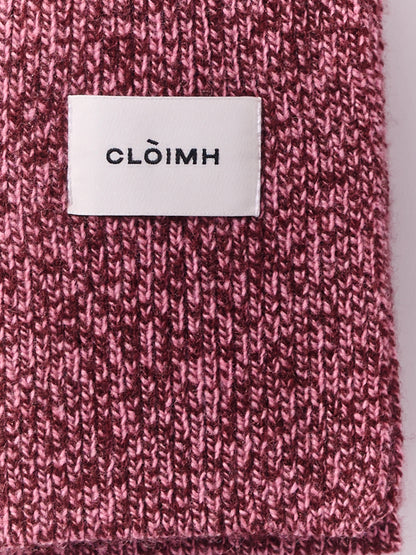 Soft Wool Mini Scarf - Burgundy/Pink Marl