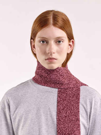 Soft Wool Mini Scarf - Burgundy/Pink Marl
