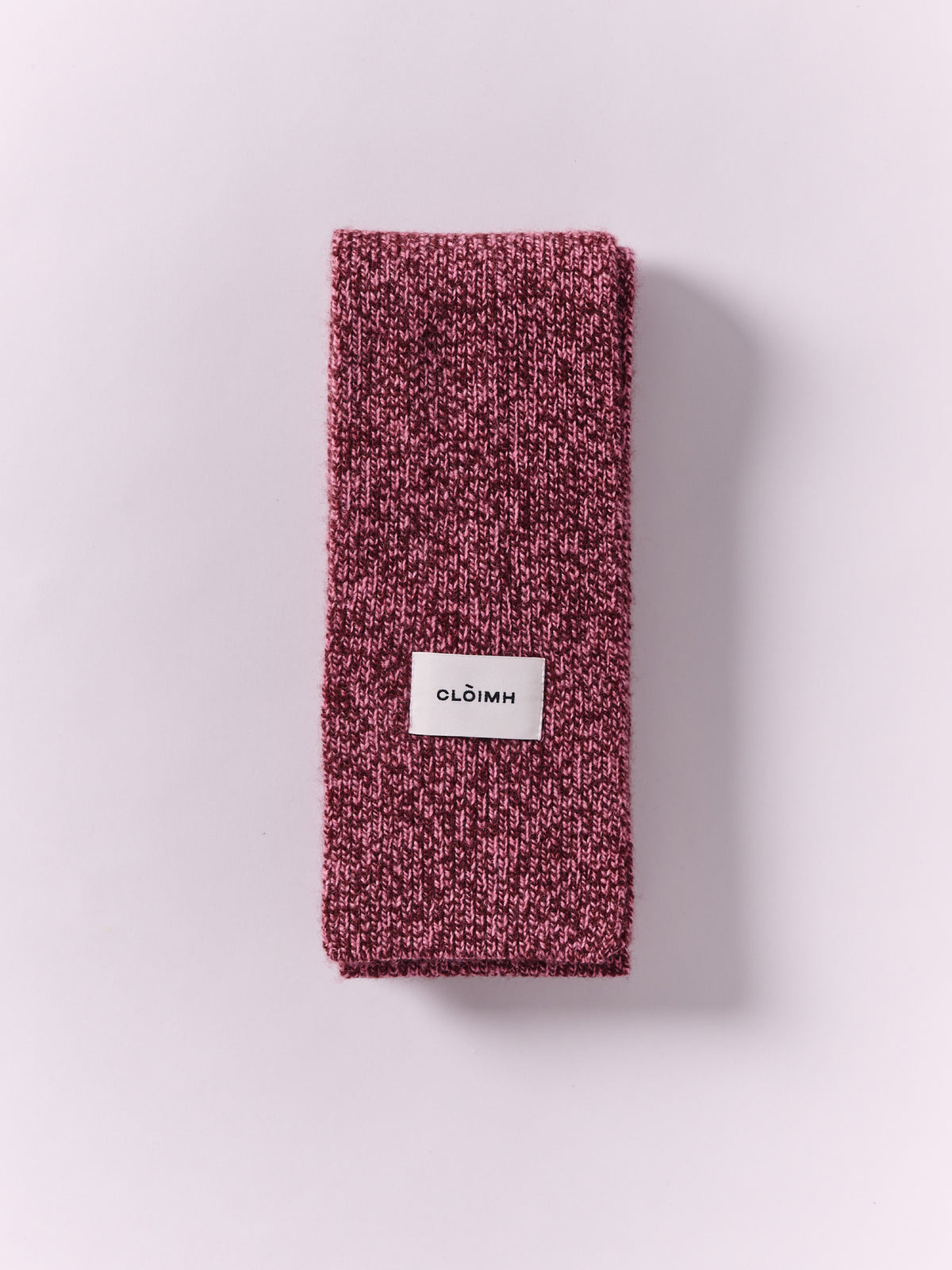 Soft Wool Mini Scarf - Burgundy/Pink Marl
