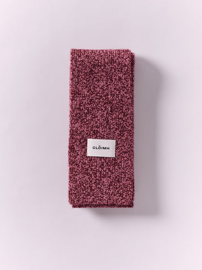 Soft Wool Mini Scarf - Burgundy/Pink Marl