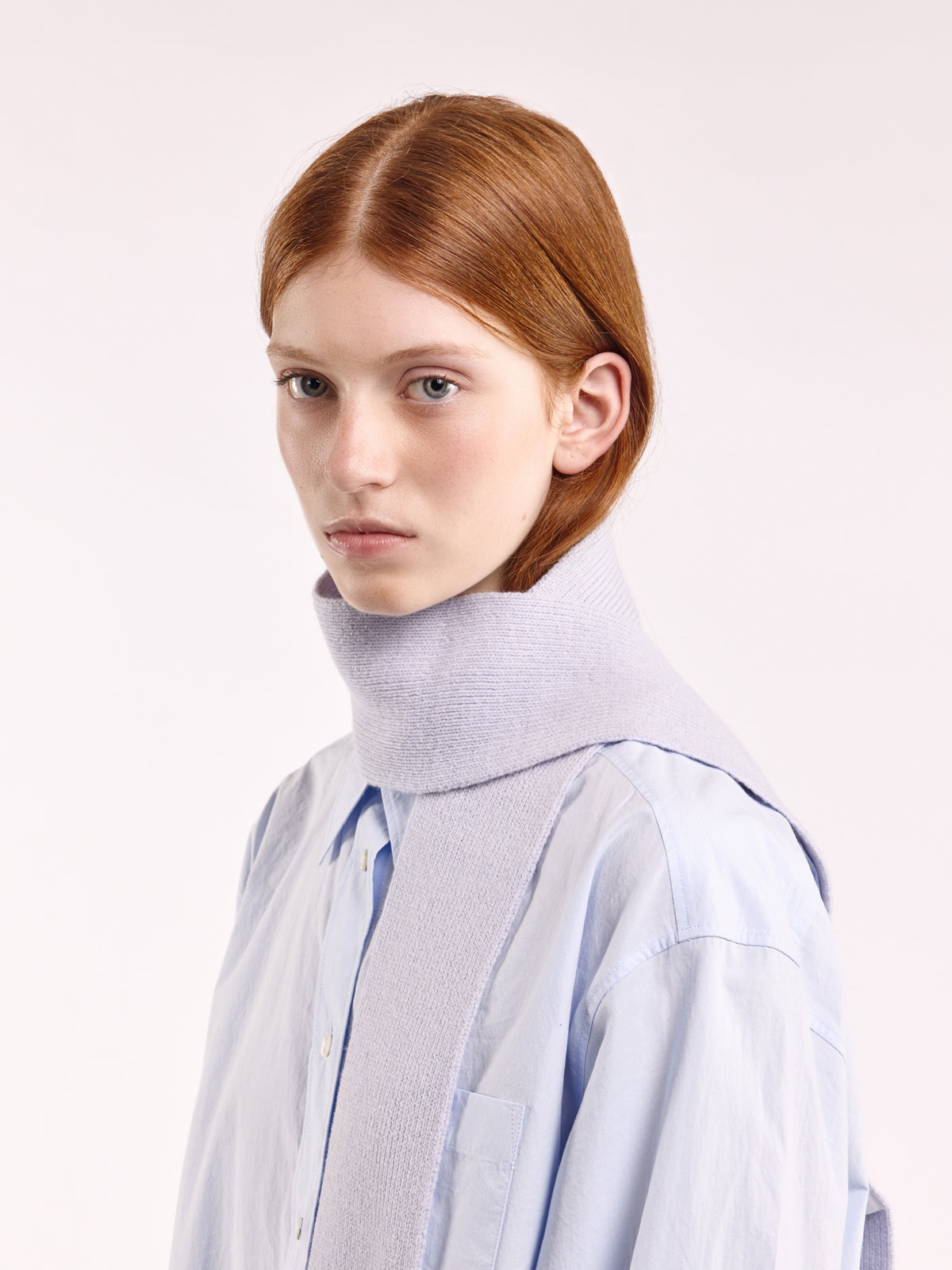 Soft Wool Mini Scarf - Pale Lavender