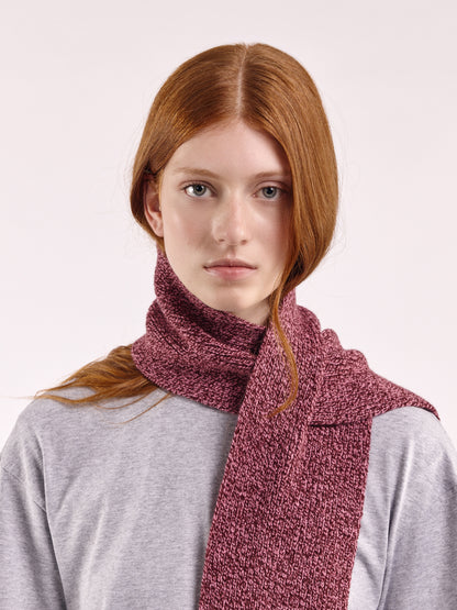 Soft Wool Scarf - Burgundy/Pink Marl