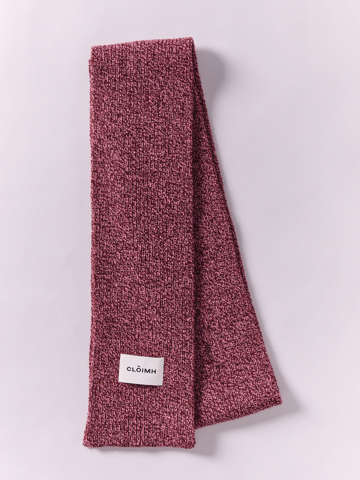 Soft Wool Scarf - Burgundy/Pink Marl