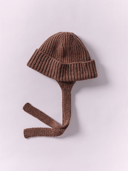Wool Ear Flap Hat - Brown
