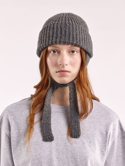 Wool Ear Flap Hat - Dark Grey