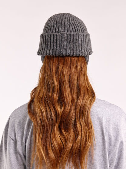 Wool Ear Flap Hat - Dark Grey