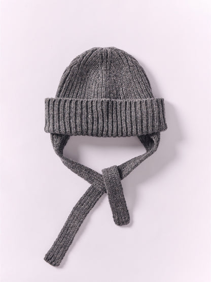 Wool Ear Flap Hat - Dark Grey