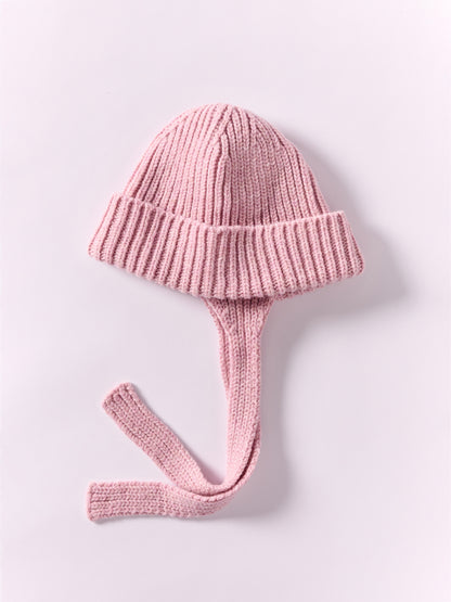 Wool Ear Flap Hat - Rose