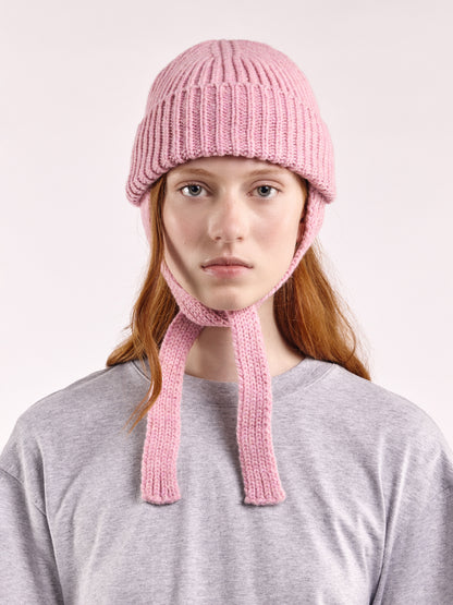 Wool Ear Flap Hat - Rose
