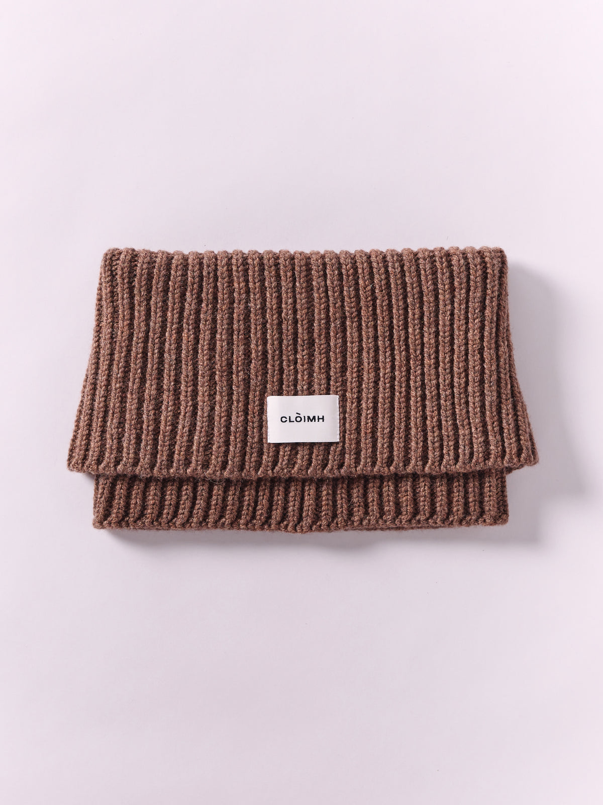Wool Folded Neck Warmer - Brown