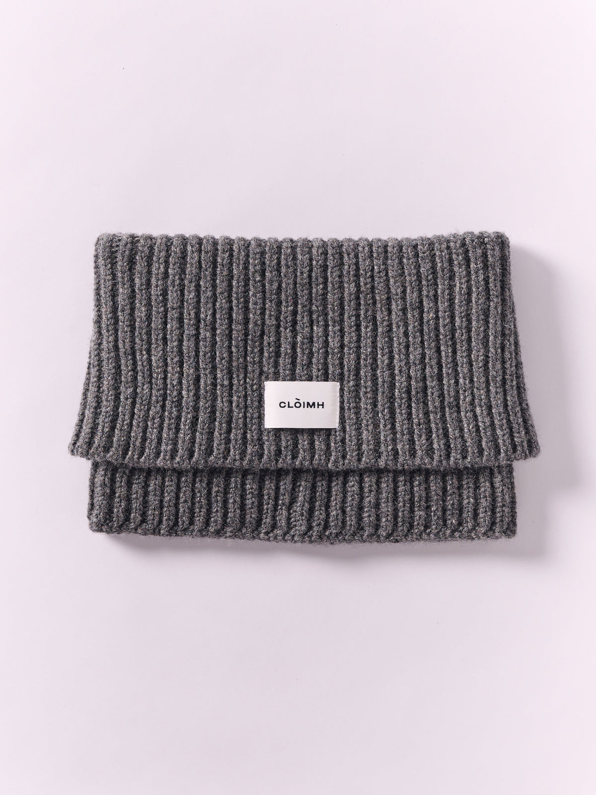 Wool Folded Neck Warmer - Dark Grey