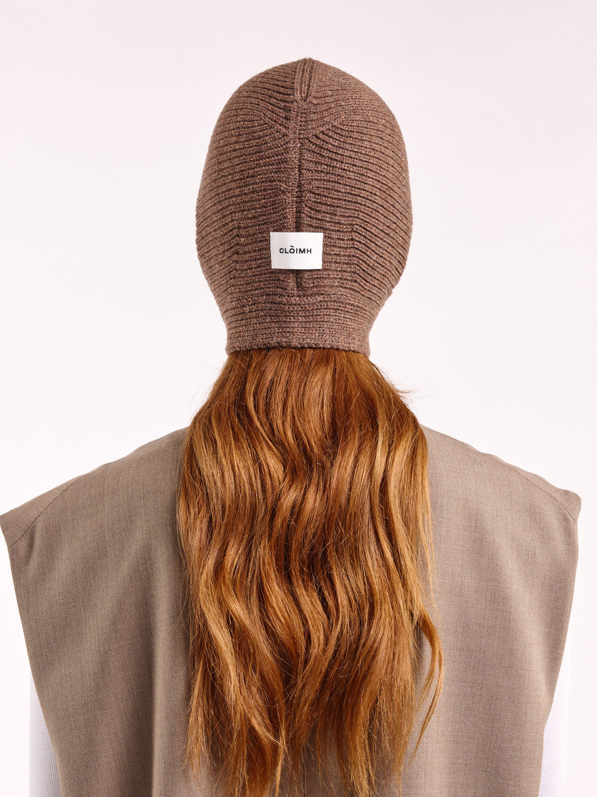 Wool Tied Hood - Brown