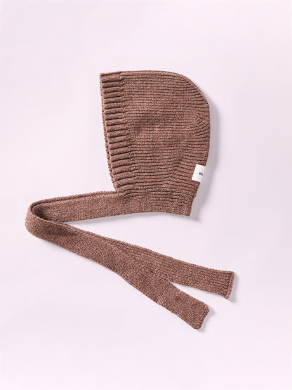 Wool Tied Hood - Brown