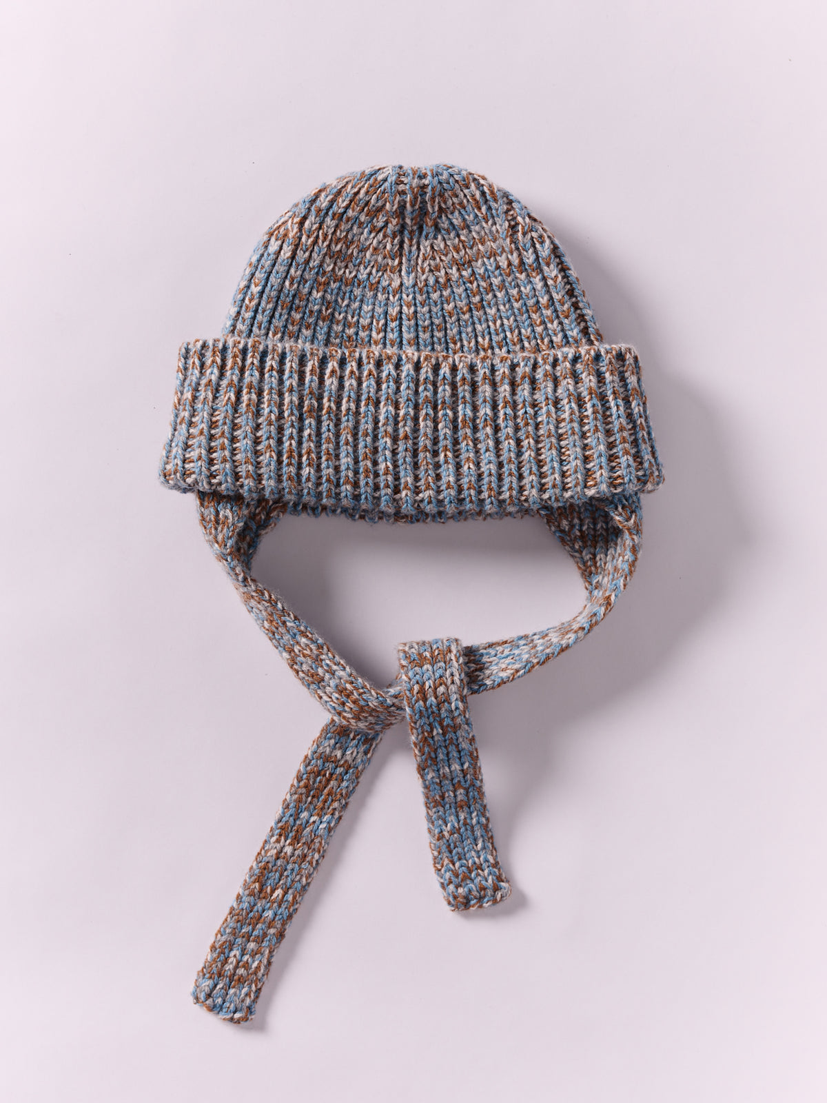 Soft Wool Marl Wool Ear Flap Hat - Dusk/Vintage Vicuna Marl