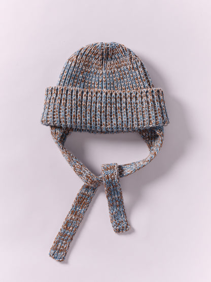 Soft Wool Marl Wool Ear Flap Hat - Dusk/Vintage Vicuna Marl