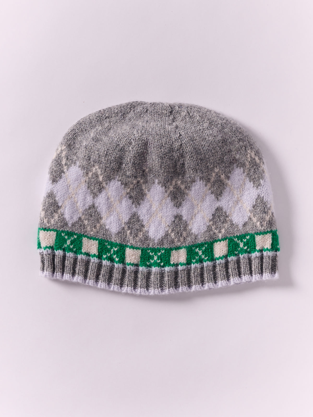 Soft Wool Argyle Cap - Flannel Grey/Multi