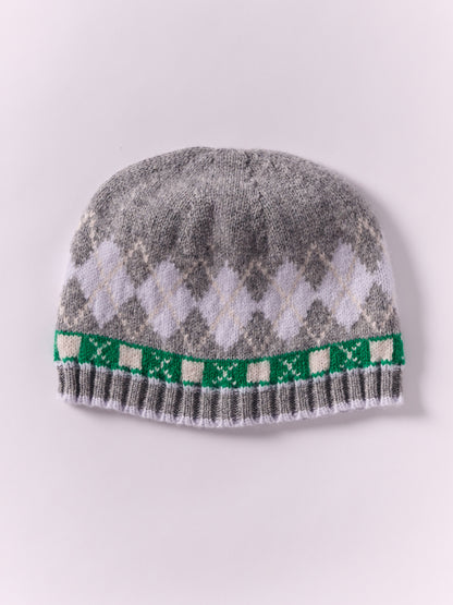 Soft Wool Argyle Cap - Flannel Grey/Multi