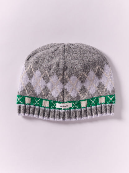 Soft Wool Argyle Cap - Flannel Grey/Multi