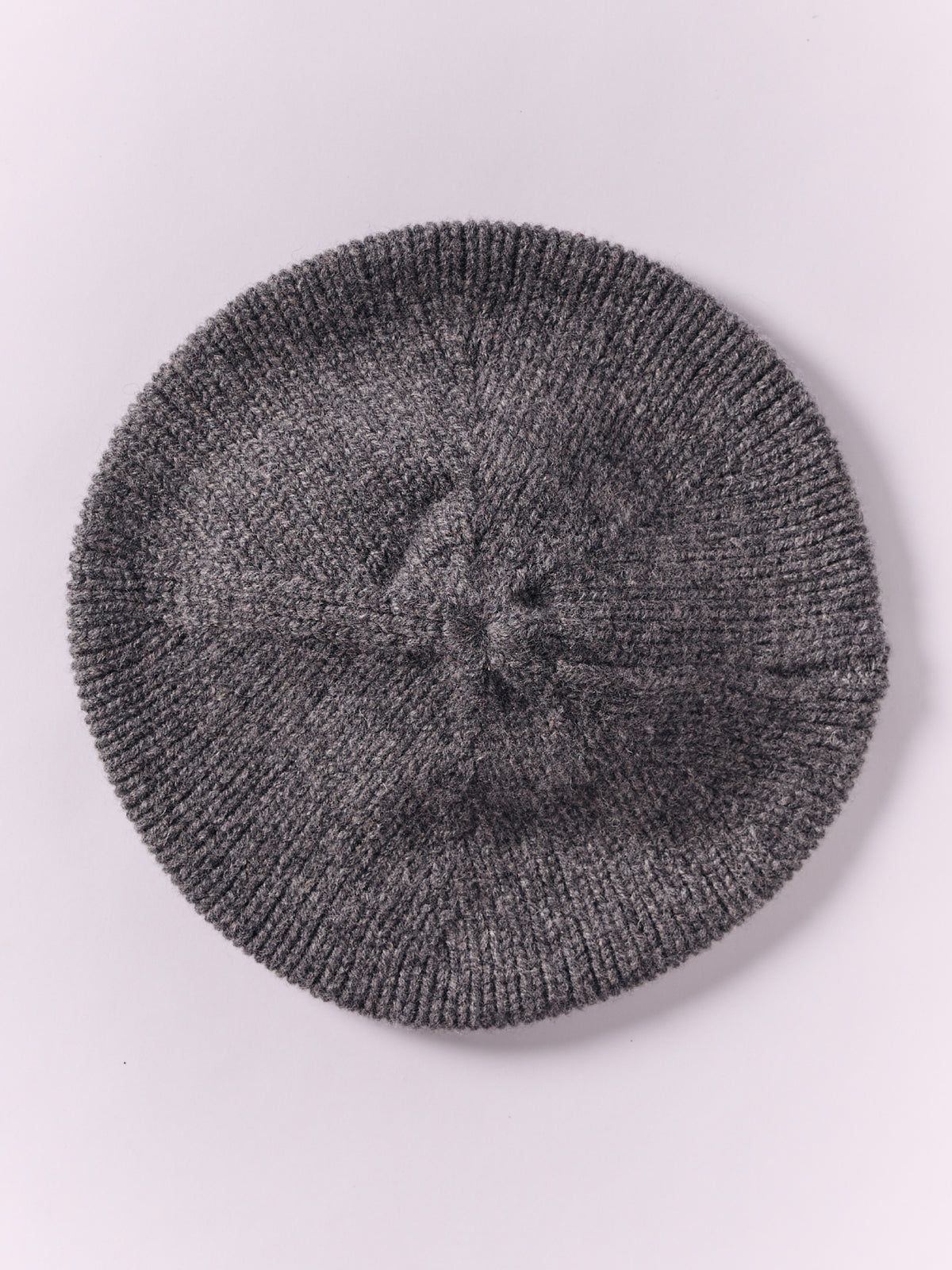 Wool Chunky Beret - Dark Grey