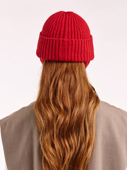 Wool Ear Flap Hat - Red
