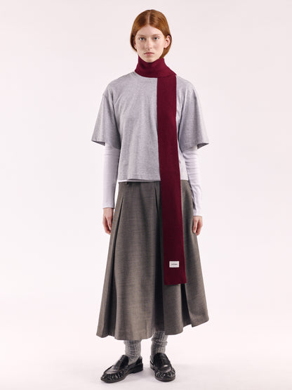 Soft Wool Mini Scarf - Burgundy