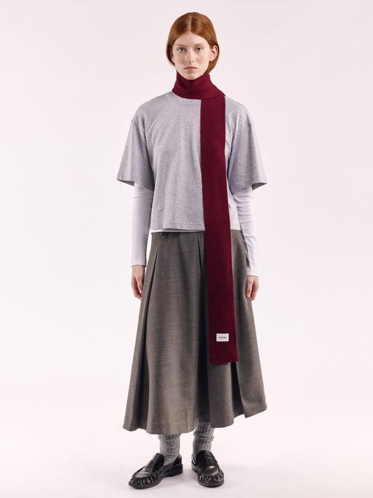 Soft Wool Mini Scarf - Burgundy