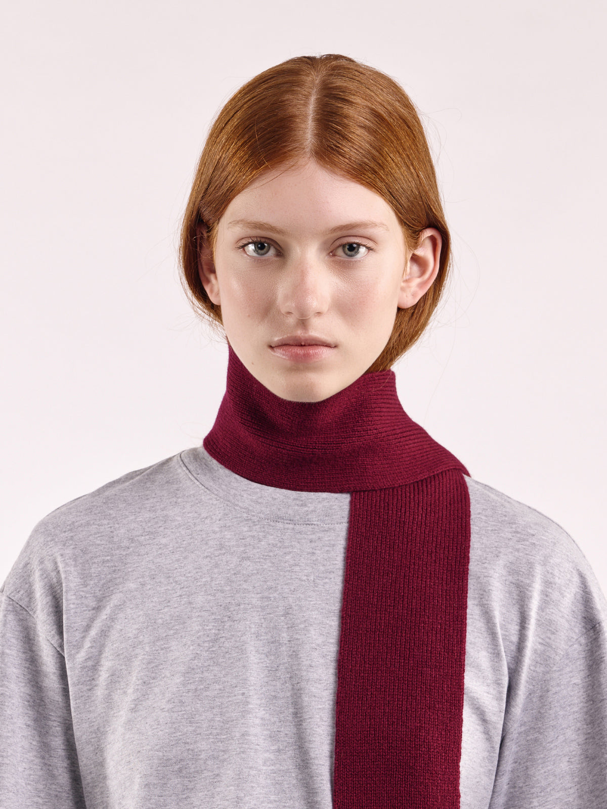 Soft Wool Mini Scarf - Burgundy