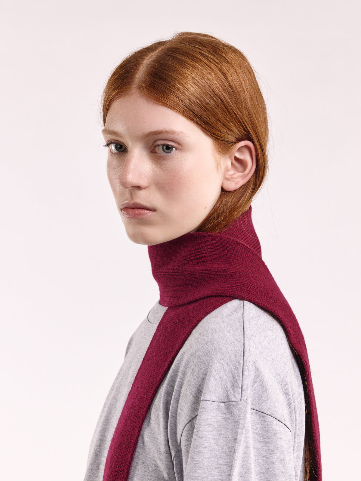 Soft Wool Mini Scarf - Burgundy